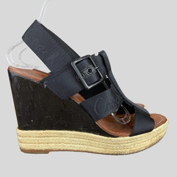 Coach Maryanne Logo Platform Espadrille Wedge Heel Size 9 B - Picture 2 of 7